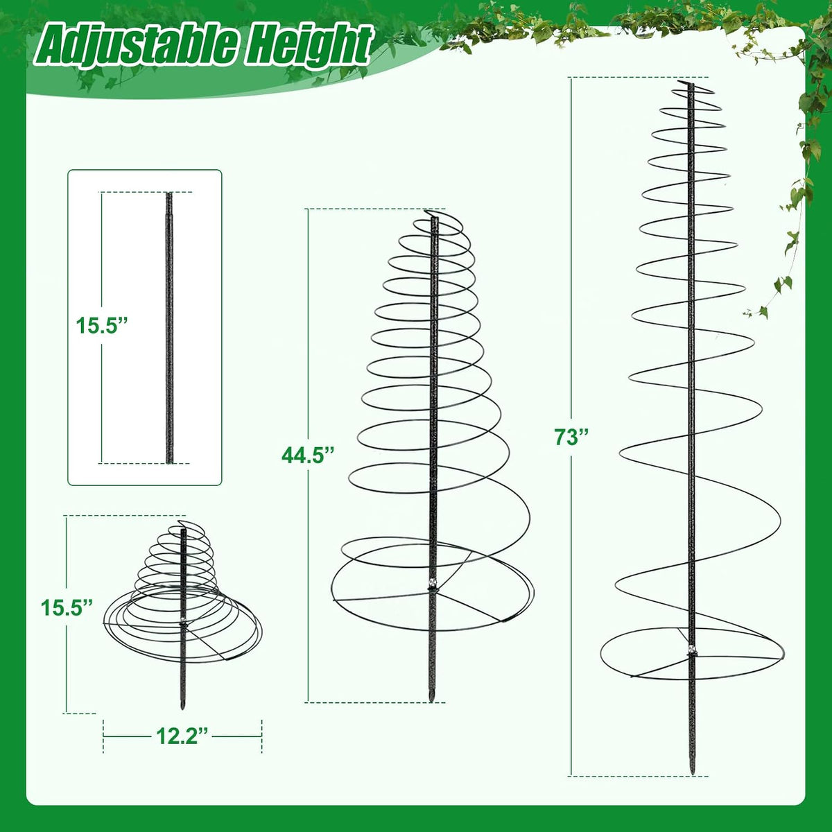 Trellis for Climbing Plants Outdoor, 73inch Tall Plants Trellis Support Metal Garden Trellis for Vegetables Flowers Plants Vine Support