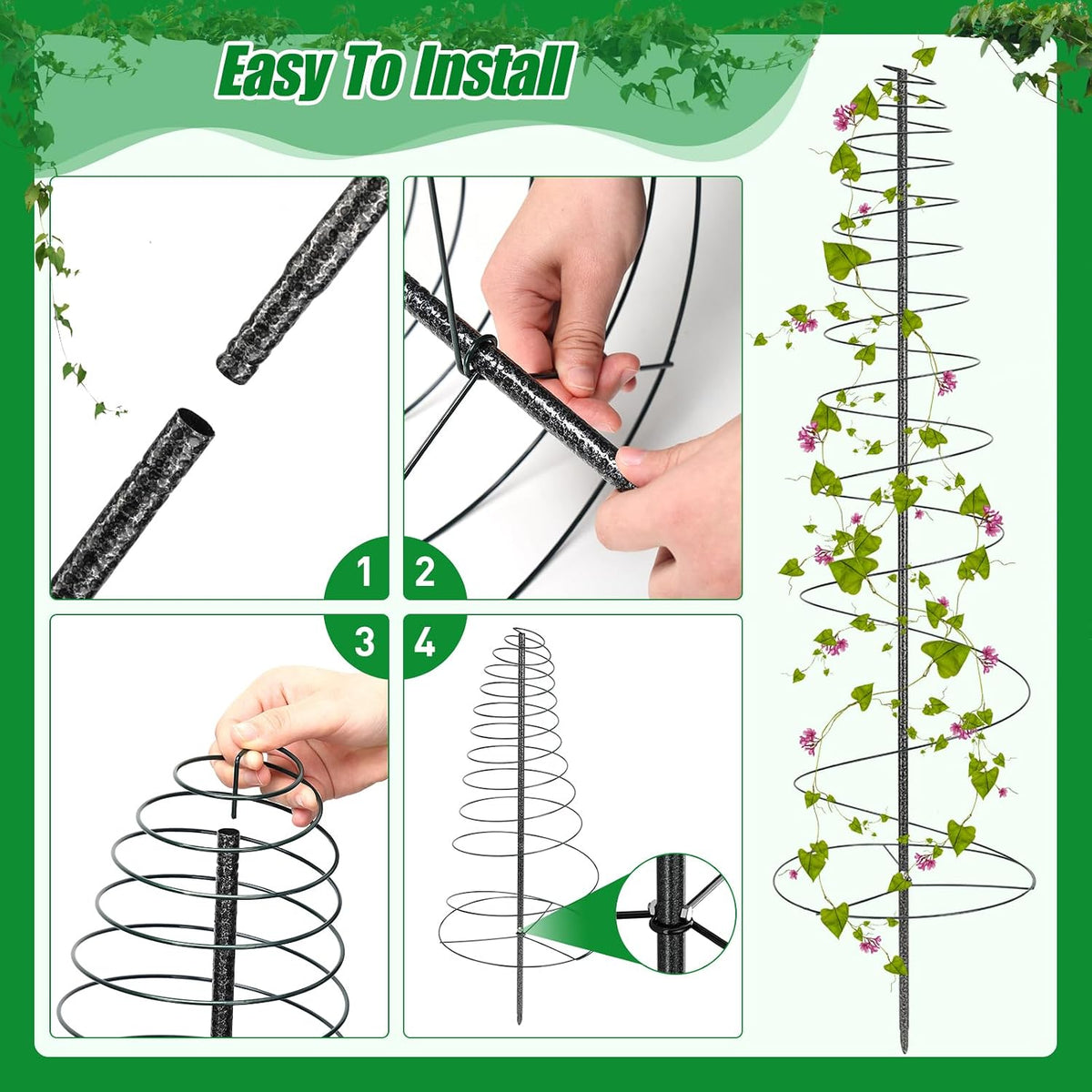 Trellis for Climbing Plants Outdoor, 73inch Tall Plants Trellis Support Metal Garden Trellis for Vegetables Flowers Plants Vine Support