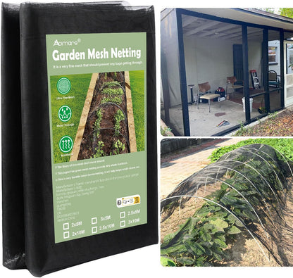 Thicker Garden Mesh Netting, 10’ x 33’ Ultra Fine Black Plant Row Covers for Vegetables Plants Fruits Flowers Protection, Nano PPT, Shading Rate 30%