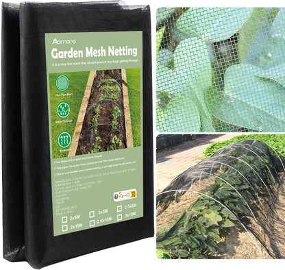 Thicker Garden Mesh Netting, 10’ x 33’ Ultra Fine Black Plant Row Covers for Vegetables Plants Fruits Flowers Protection, Nano PPT, Shading Rate 30%