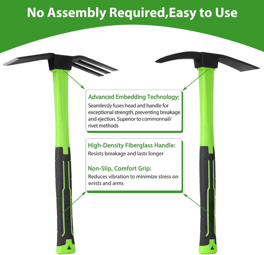 2pcs Garden Hoe Comfortable Handle Gardening Tools 2 in 1 Garden Tool Hoe for Outdoor Weeding Work