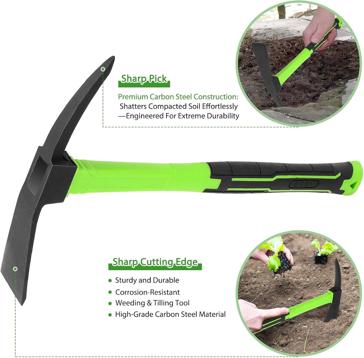 2pcs Garden Hoe Comfortable Handle Gardening Tools 2 in 1 Garden Tool Hoe for Outdoor Weeding Work