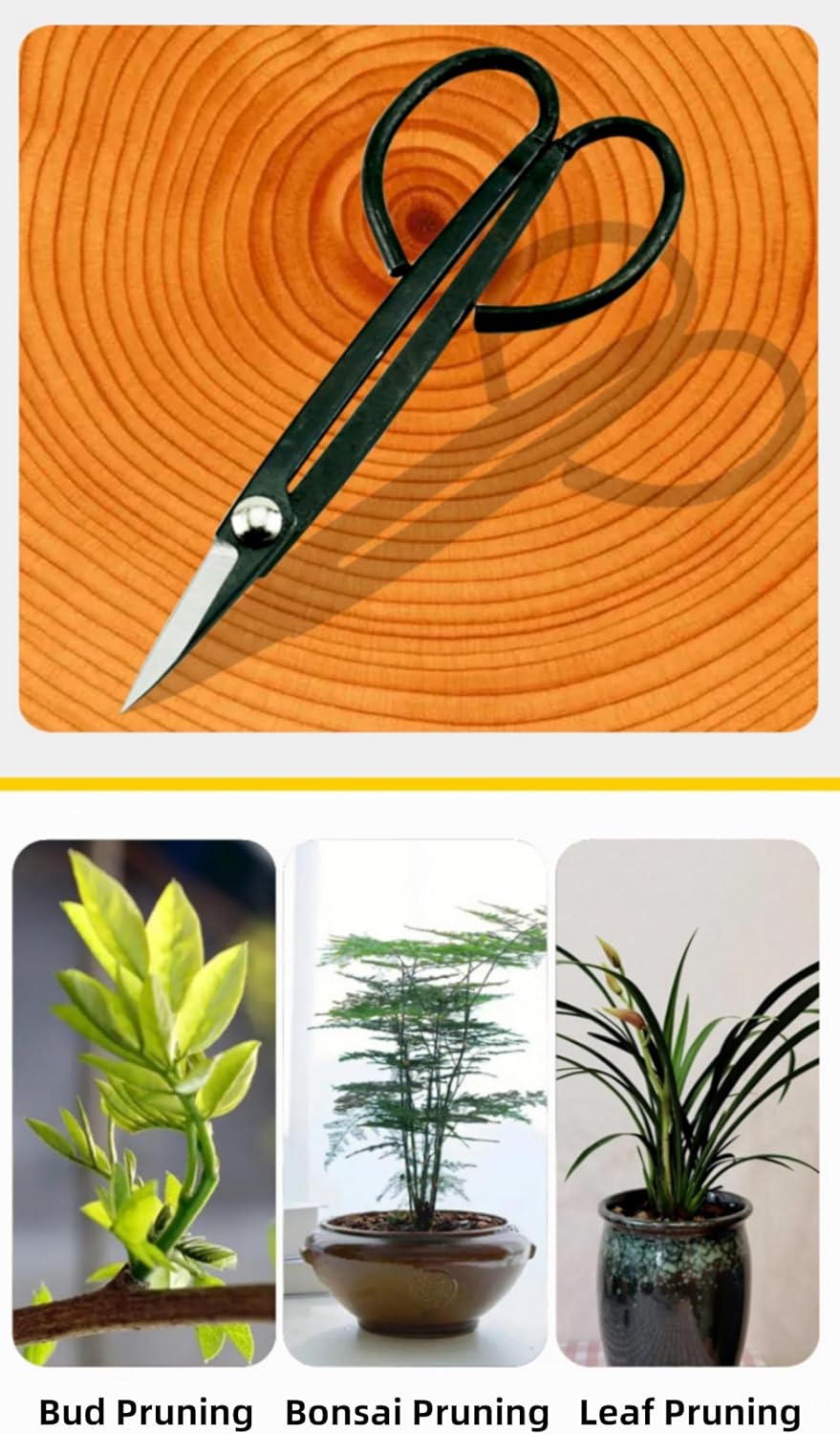 Garden Flower Scissors Bonsai Pruning Scissors Mini Floral Shears Small Sewing Scissors High Carbon Steel Scissors Strong Pruner for Cutting Clothes, Flowers, Branches and Leaves, 7.3 Inch