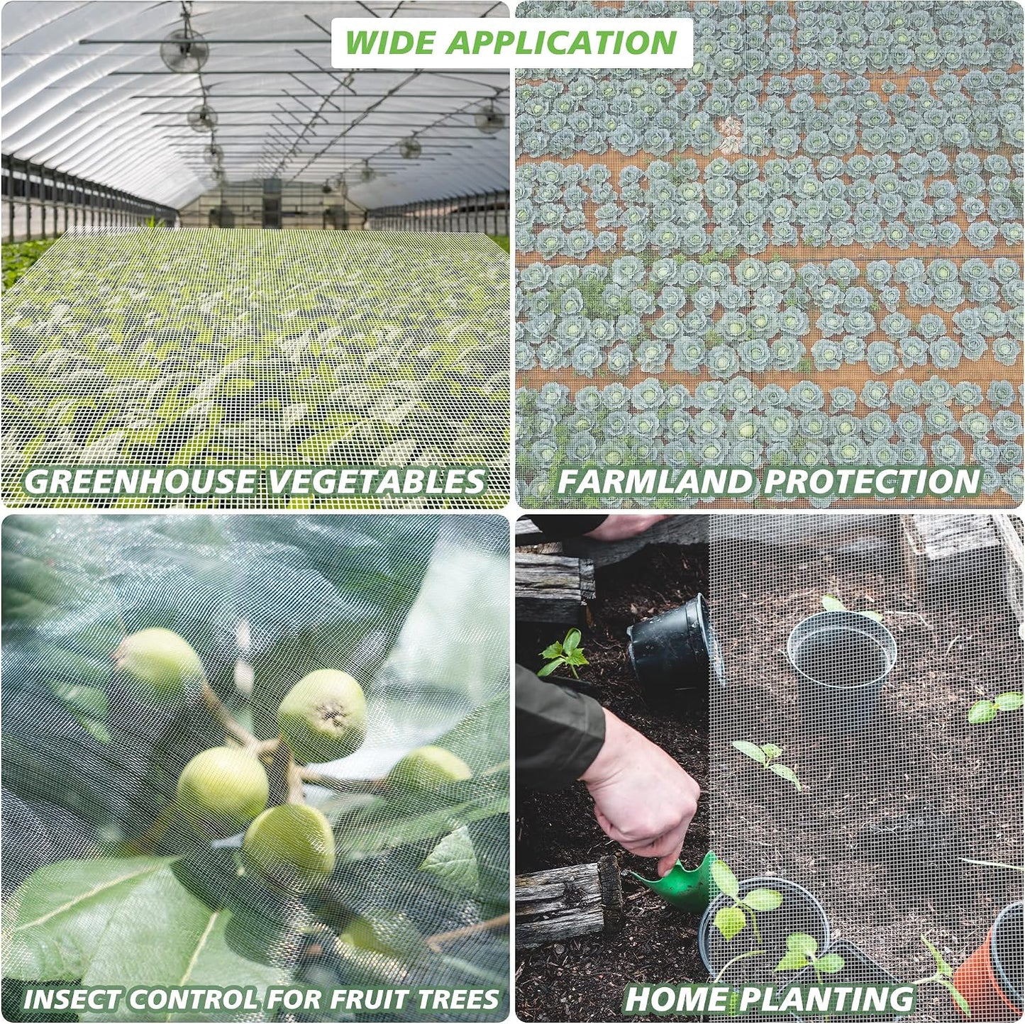 Garden Netting,8x33Ft Mosquito Insect Birds Animals Barrier Protection Net Ultra Fine Garden Mesh Netting Plant Covers for Vegetable Plants Fruits Flowers Trees Greenhouse Row Cover