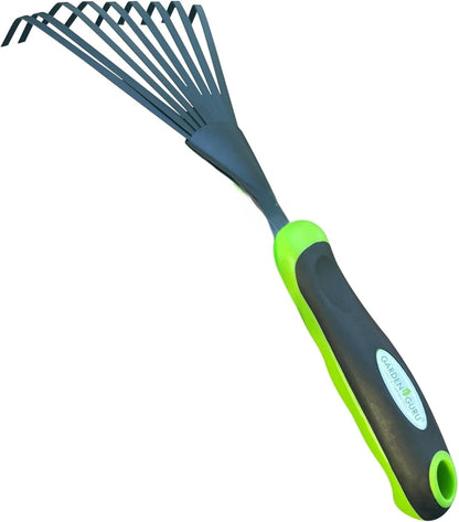 Hand Rake Soil Tiller Tool with Ergonomic Handle – Strong Carbon Steel - Rust Resistant – Great for Gardening, Cultivating, Loosening Soil & Spreading Mulch, Raking Flower Beds