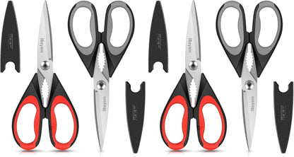 iBayam 2 Pack All Purpose Kitchen Scissors Shears Heavy Duty, Blade Covers
