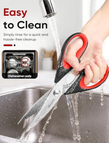 iBayam 2 Pack All Purpose Kitchen Scissors Shears Heavy Duty, Blade Covers