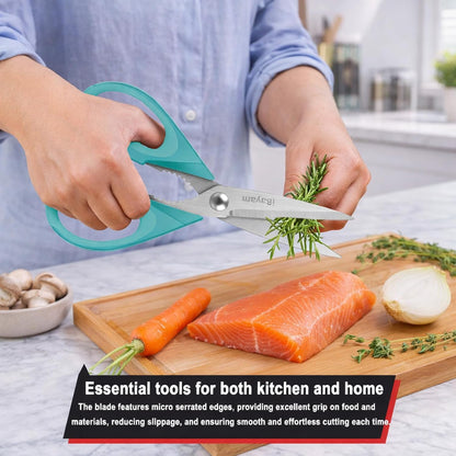 iBayam 2 Pack All Purpose Kitchen Scissors Shears Heavy Duty, Blade Covers