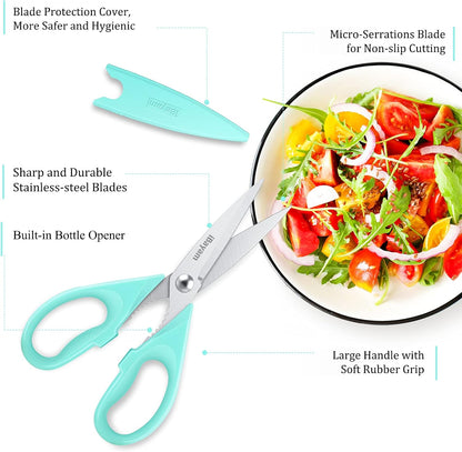 iBayam 2 Pack All Purpose Kitchen Scissors Shears Heavy Duty, Blade Covers