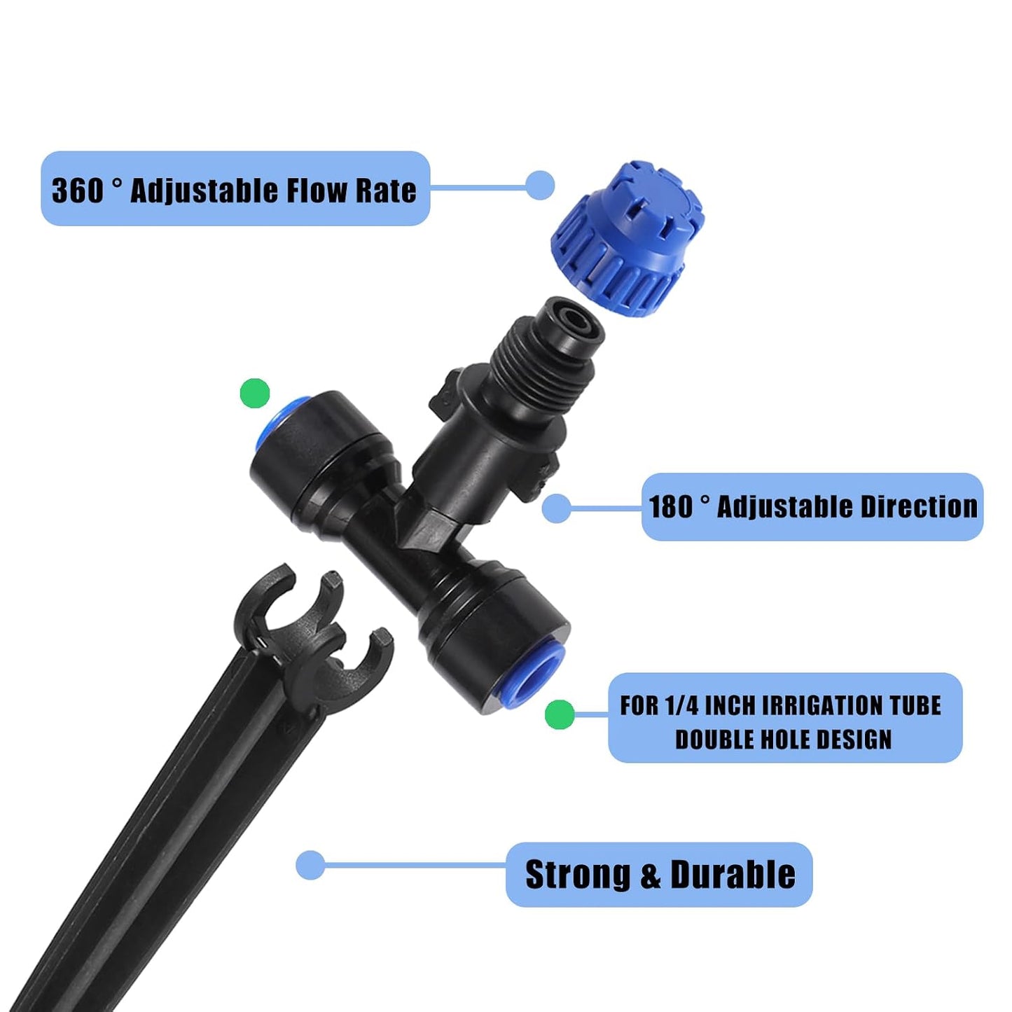 36 Pcs Push-to-Fit Drip Irrigation Emitters for 1/4 inch Tubing