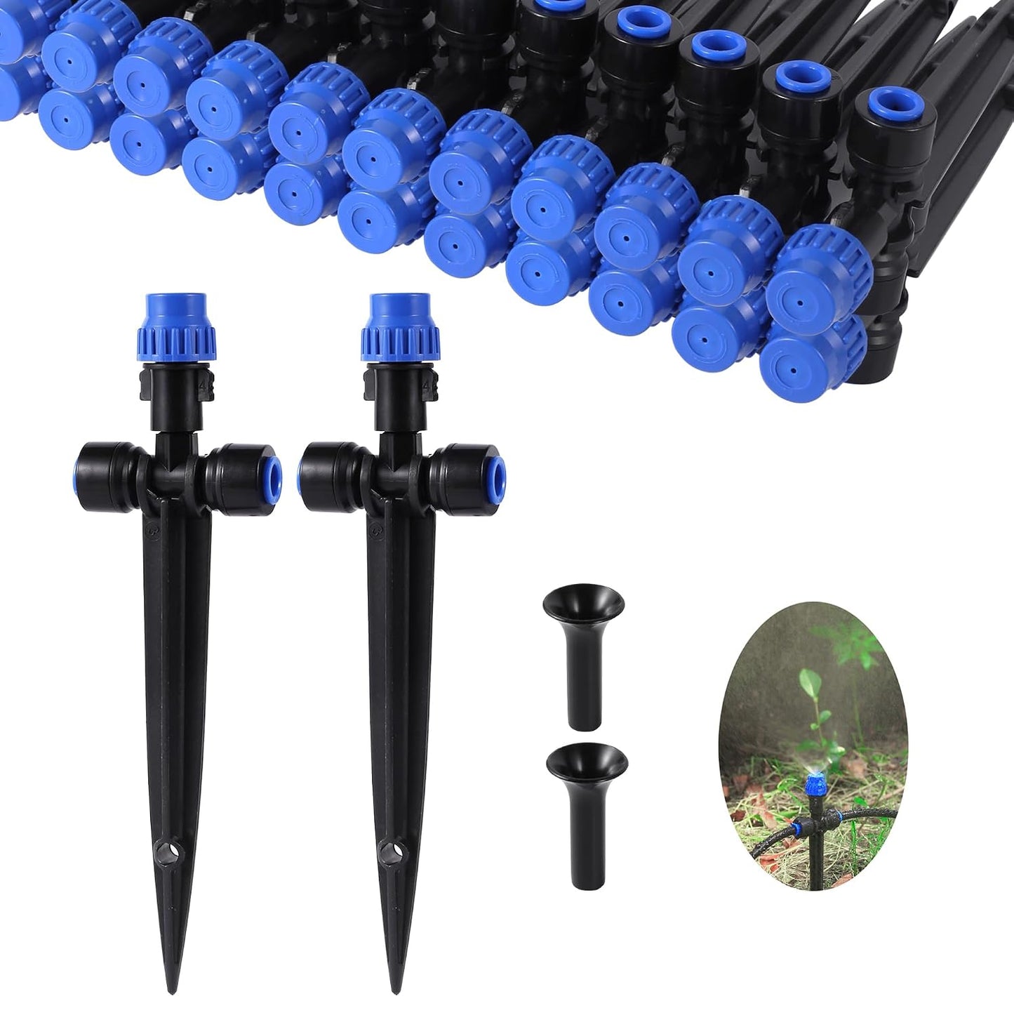 36 Pcs Push-to-Fit Drip Irrigation Emitters for 1/4 inch Tubing