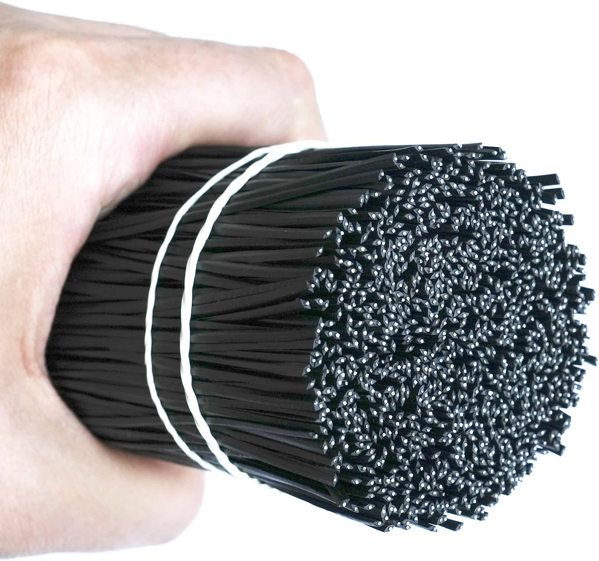 1000 pcs 6 inch White Cable Twist Ties Plastic Twist Ties with Rugged Metal Innercores Reusable Fastening Cable Cord Wire Ties