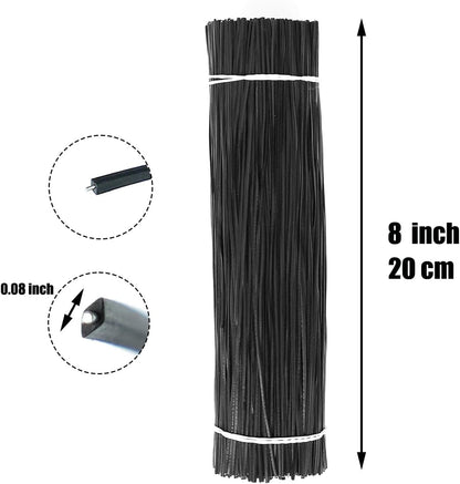 1000 pcs 6 inch White Cable Twist Ties Plastic Twist Ties with Rugged Metal Innercores Reusable Fastening Cable Cord Wire Ties