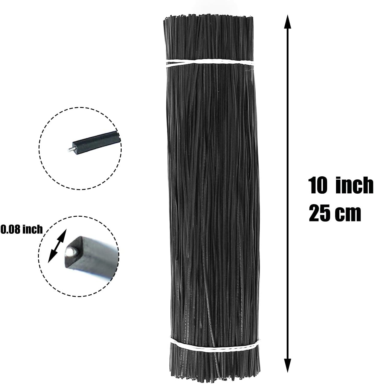 1000 pcs 6 inch White Cable Twist Ties Plastic Twist Ties with Rugged Metal Innercores Reusable Fastening Cable Cord Wire Ties