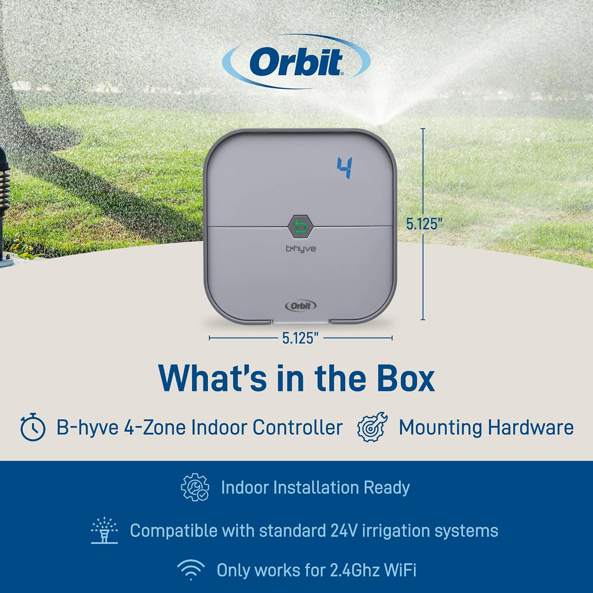 57915 B-hyve 4-Zone Indoor Smart Sprinkler Controller