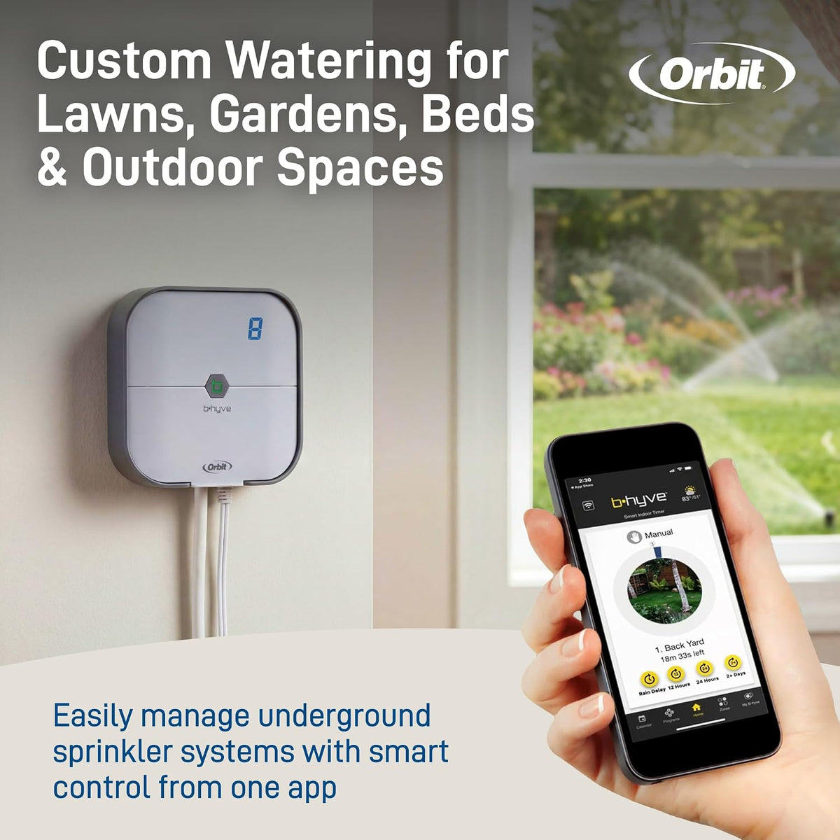 57915 B-hyve 4-Zone Indoor Smart Sprinkler Controller
