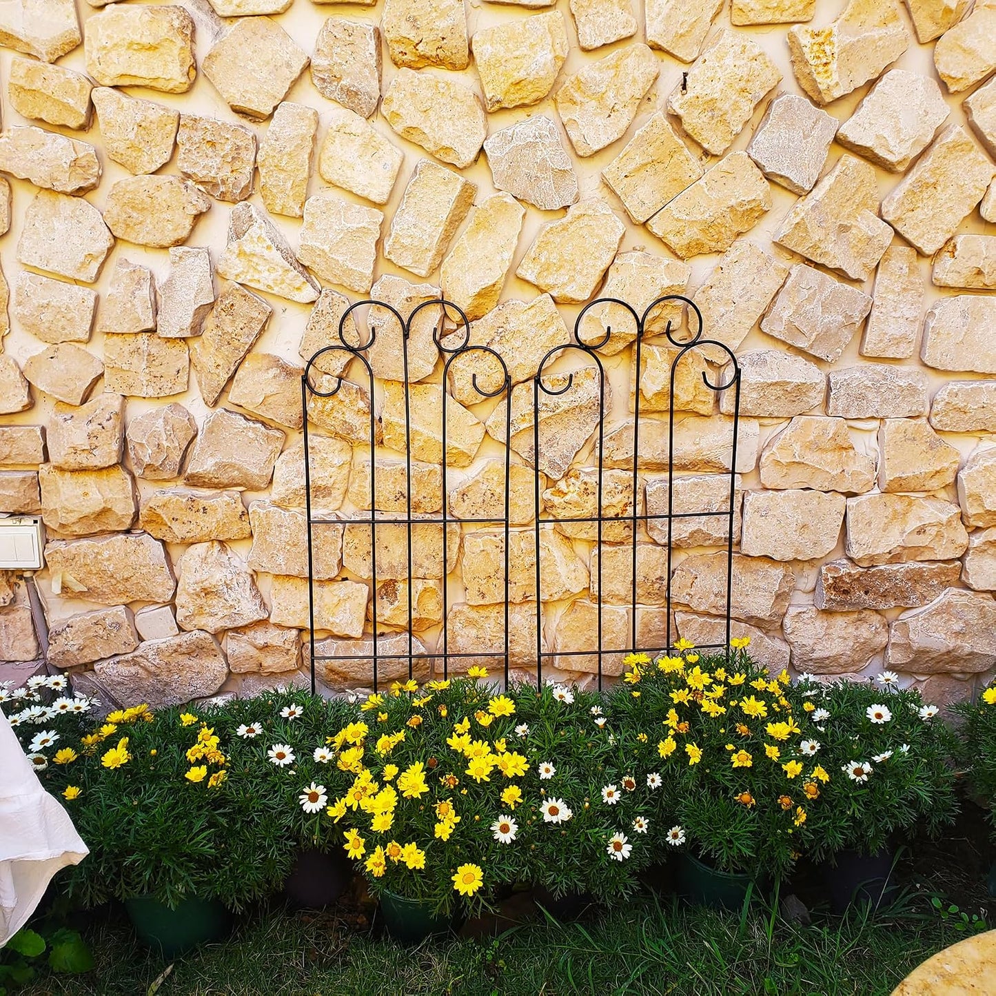 2 Pack Black Garden Trellis for Climbing Plants 45” x 15.9” Iron Plant Support Climbing Vines and Flowers Stands Vegetables Patio Metal Lattices Grid Panels for Ivy Cucumbers