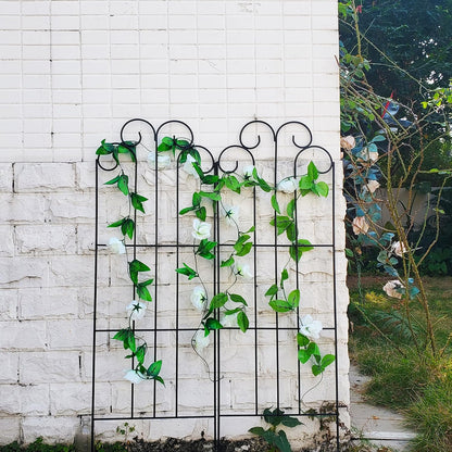 2 Pack Black Garden Trellis for Climbing Plants 45” x 15.9” Iron Plant Support Climbing Vines and Flowers Stands Vegetables Patio Metal Lattices Grid Panels for Ivy Cucumbers
