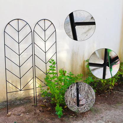 2 Pack Black Garden Trellis for Climbing Plants 45” x 15.9” Iron Plant Support Climbing Vines and Flowers Stands Vegetables Patio Metal Lattices Grid Panels for Ivy Cucumbers