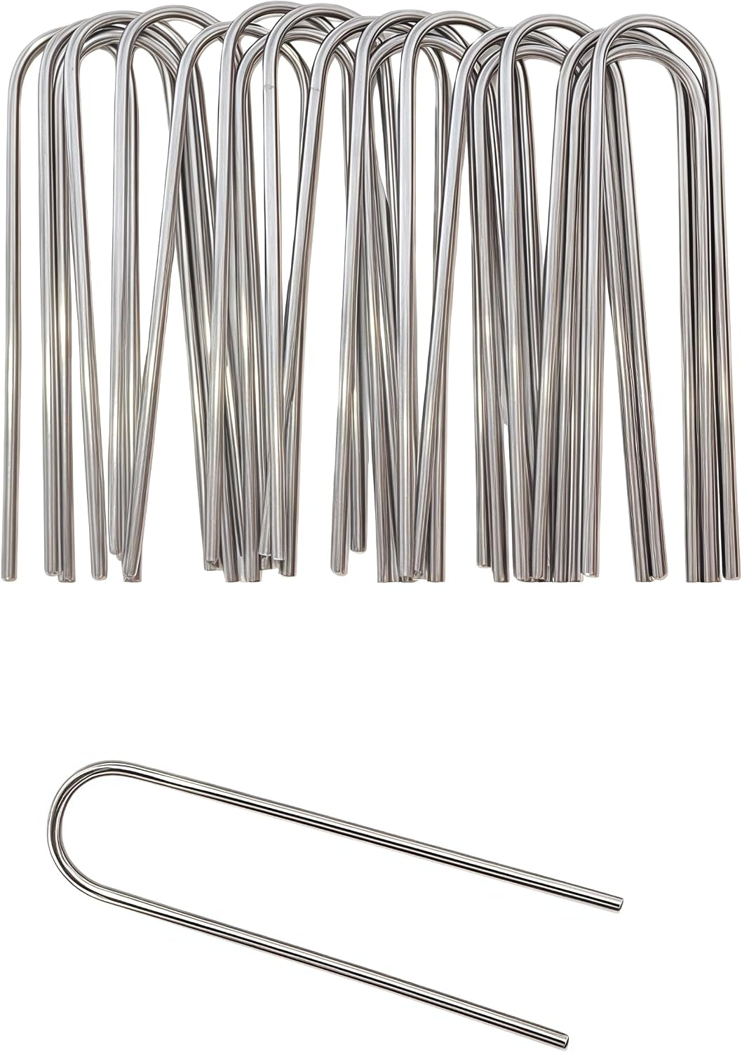 Stainless Steel Landscape Staples Garden Stakes. (4"-U-20pcs)