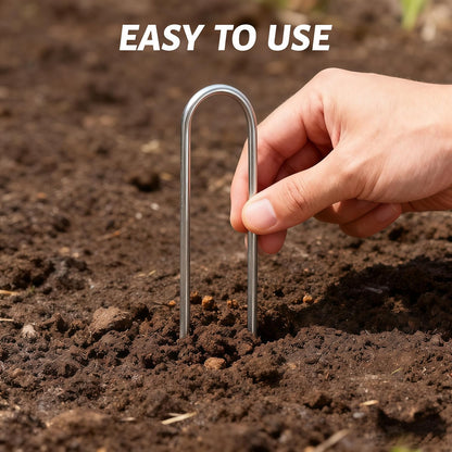 Stainless Steel Landscape Staples Garden Stakes. (4"-U-20pcs)