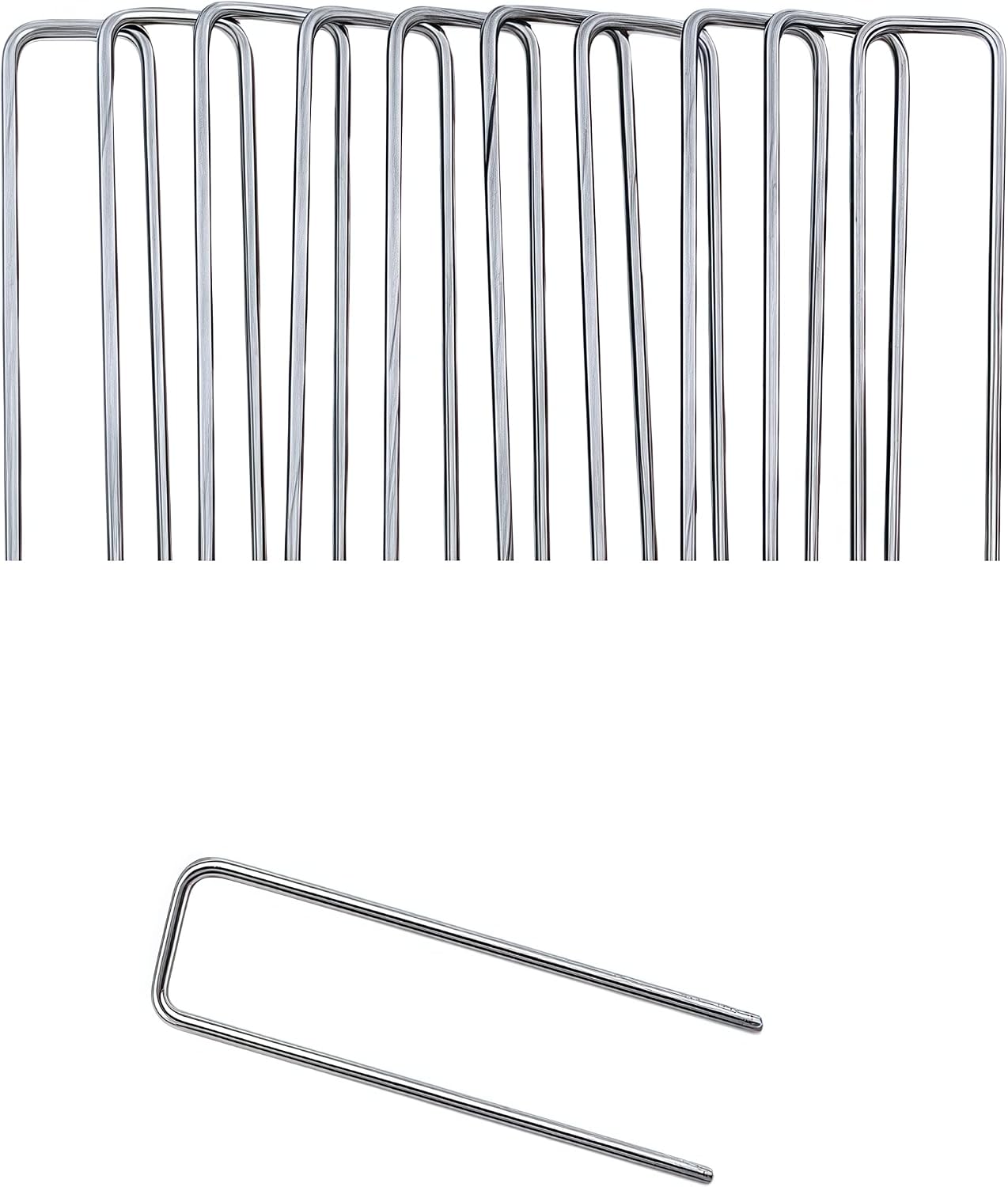 Stainless Steel Landscape Staples Garden Stakes. (4"-U-20pcs)