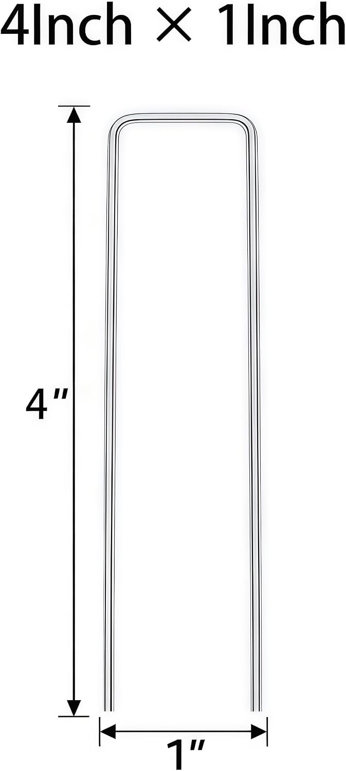 Stainless Steel Landscape Staples Garden Stakes. (4"-U-20pcs)