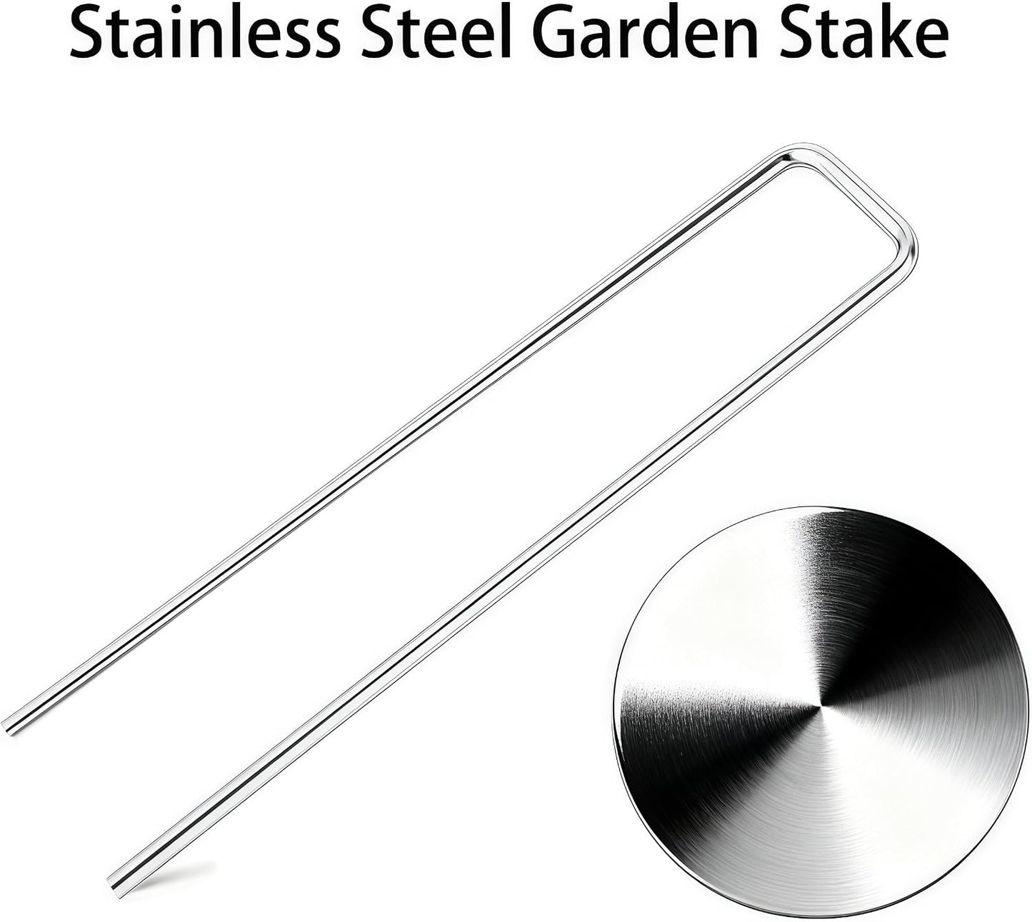 Stainless Steel Landscape Staples Garden Stakes. (4"-U-20pcs)