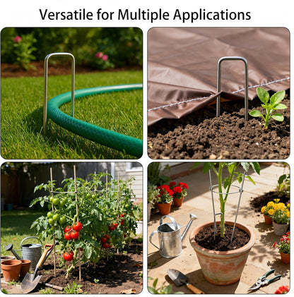 Stainless Steel Landscape Staples Garden Stakes. (4"-U-20pcs)