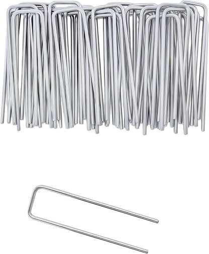 Stainless Steel Landscape Staples Garden Stakes. (4"-U-20pcs)