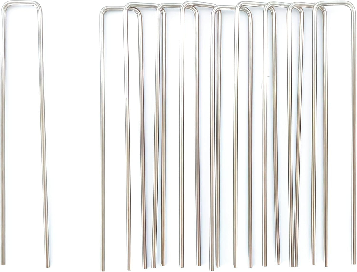 Stainless Steel Landscape Staples Garden Stakes. (4"-U-20pcs)