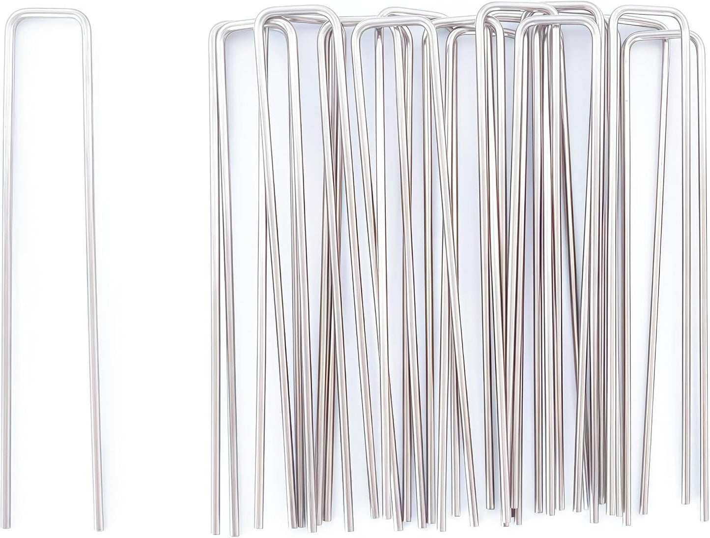 Stainless Steel Landscape Staples Garden Stakes. (4"-U-20pcs)
