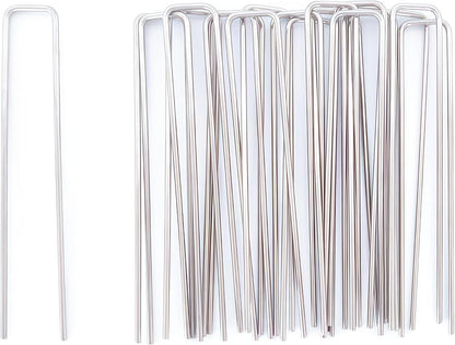 Stainless Steel Landscape Staples Garden Stakes. (4"-U-20pcs)