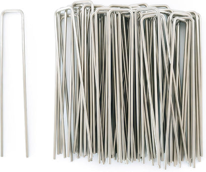 Stainless Steel Landscape Staples Garden Stakes. (4"-U-20pcs)