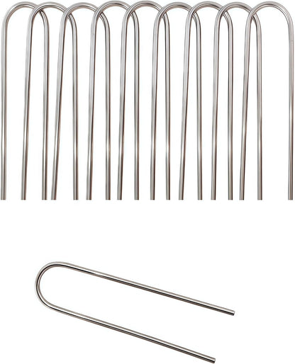 Stainless Steel Landscape Staples Garden Stakes. (4"-U-20pcs)