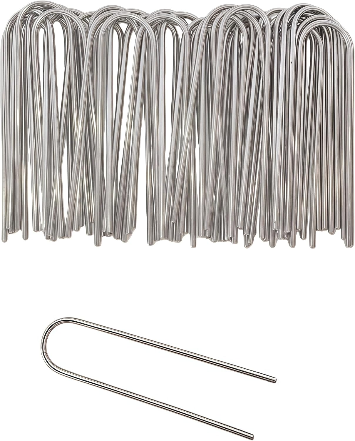 Stainless Steel Landscape Staples Garden Stakes. (4"-U-20pcs)