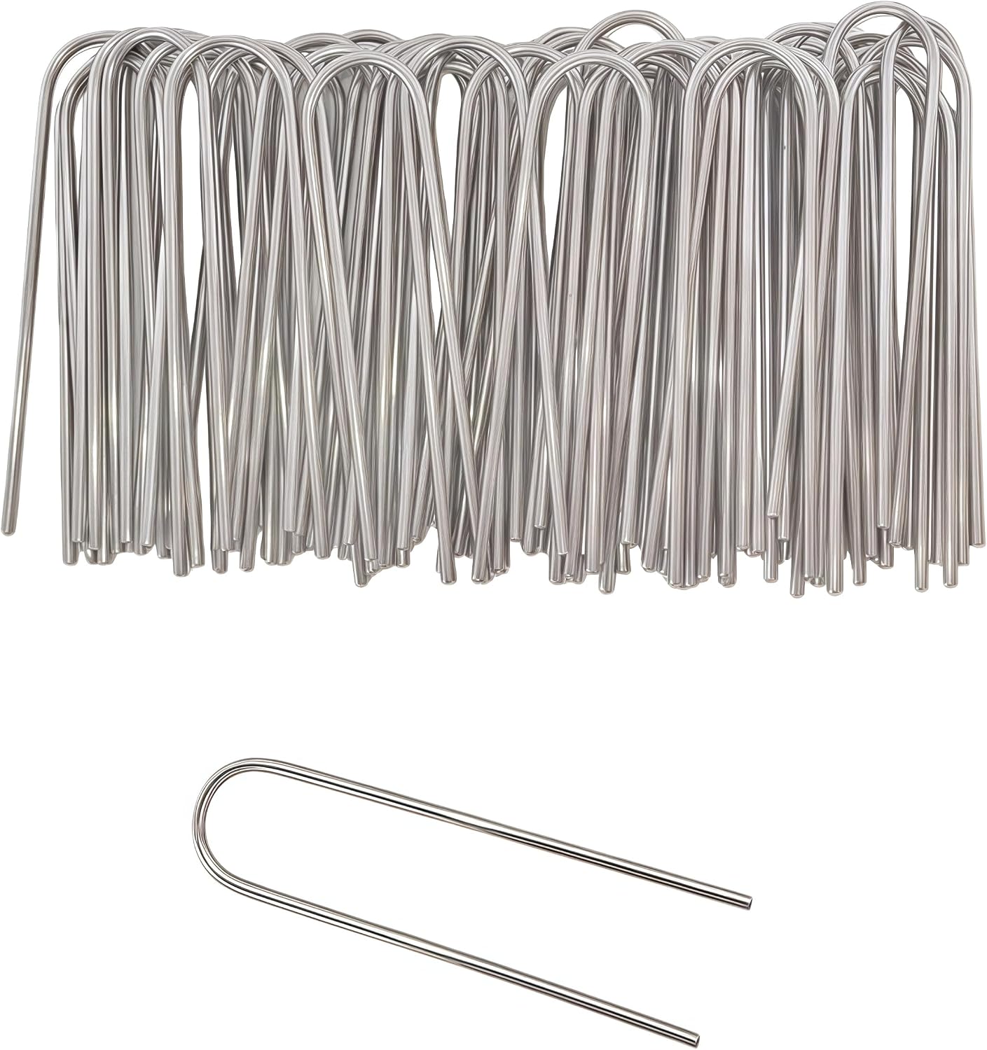 Stainless Steel Landscape Staples Garden Stakes. (4"-U-20pcs)