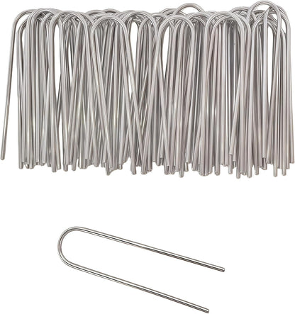 Stainless Steel Landscape Staples Garden Stakes. (4"-U-20pcs)