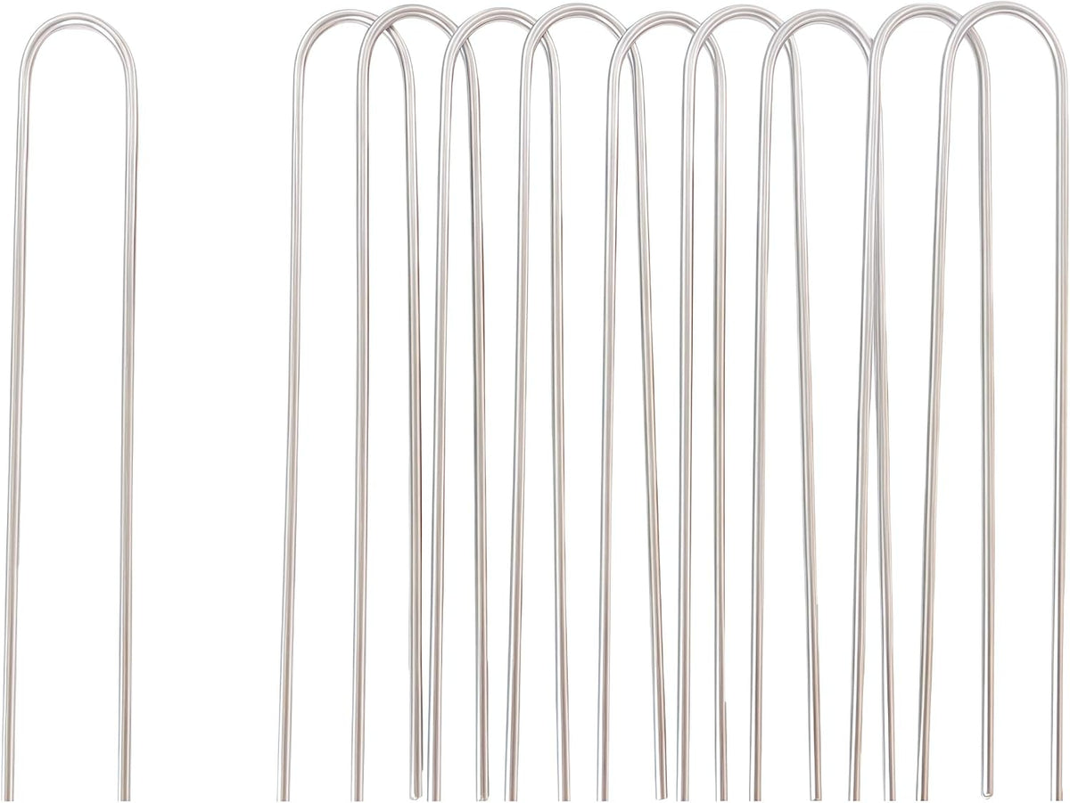 Stainless Steel Landscape Staples Garden Stakes. (4"-U-20pcs)