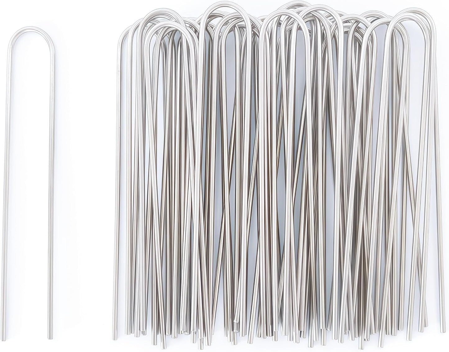 Stainless Steel Landscape Staples Garden Stakes. (4"-U-20pcs)