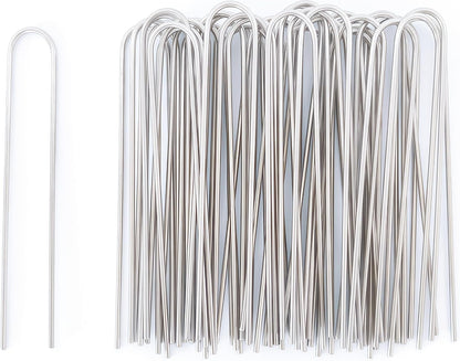Stainless Steel Landscape Staples Garden Stakes. (4"-U-20pcs)