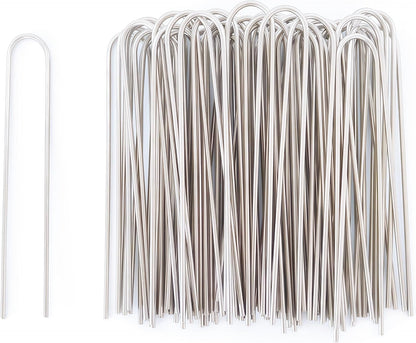 Stainless Steel Landscape Staples Garden Stakes. (4"-U-20pcs)