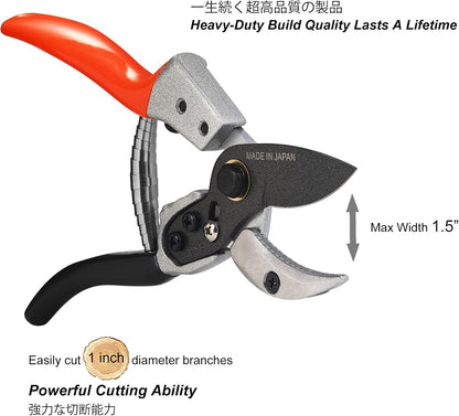 TONMA 8.2" Pruning Shears, Made in Japan, Japanese Garden Clippers, TP-7