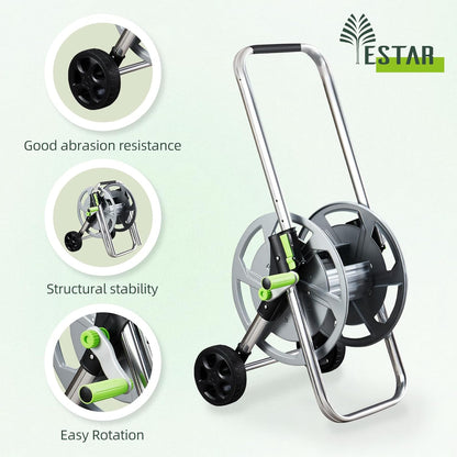 Hose Reel Cart, Holds 75-150 Feet of 5/8" Hose