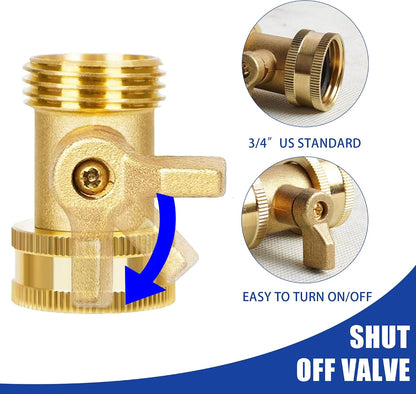 2 Set Heavy Duty Brass Hose Nozzle, Pressure Jet Nozzle with Hose Shutoff Valve, 3/4" GHT Nozzles for Garden Hose, Car Wash, Extra 4 Rubber Washers