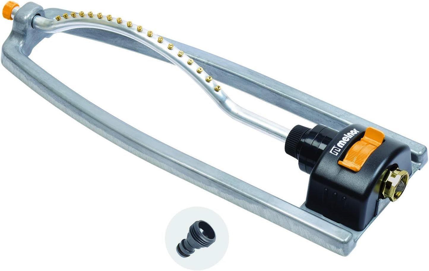 65079-AMZ Metal Oscillating Sprinkler with QuickConnectProduct Adapter Watering Set, 3600 sq. ft. Coverage