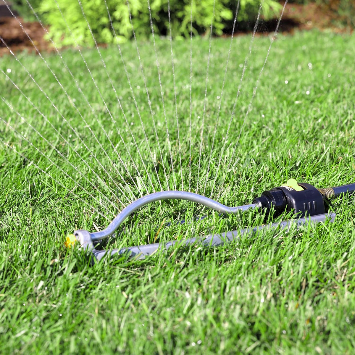 65079-AMZ Metal Oscillating Sprinkler with QuickConnectProduct Adapter Watering Set, 3600 sq. ft. Coverage
