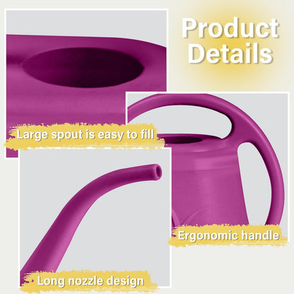 Watering Can - for Home Plant Garden - 1/2 Gallon - Rose Red