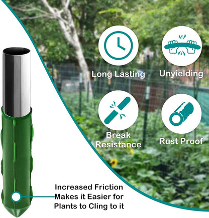 25 Pack Garden Stakes 5FT (58 Inch), Heavy Duty Steel Tomato Stakes with Plastic Coating, Tall Plant Support Stakes for Outdoor Climbing Plants, Vegetables, Beans & Garden Use