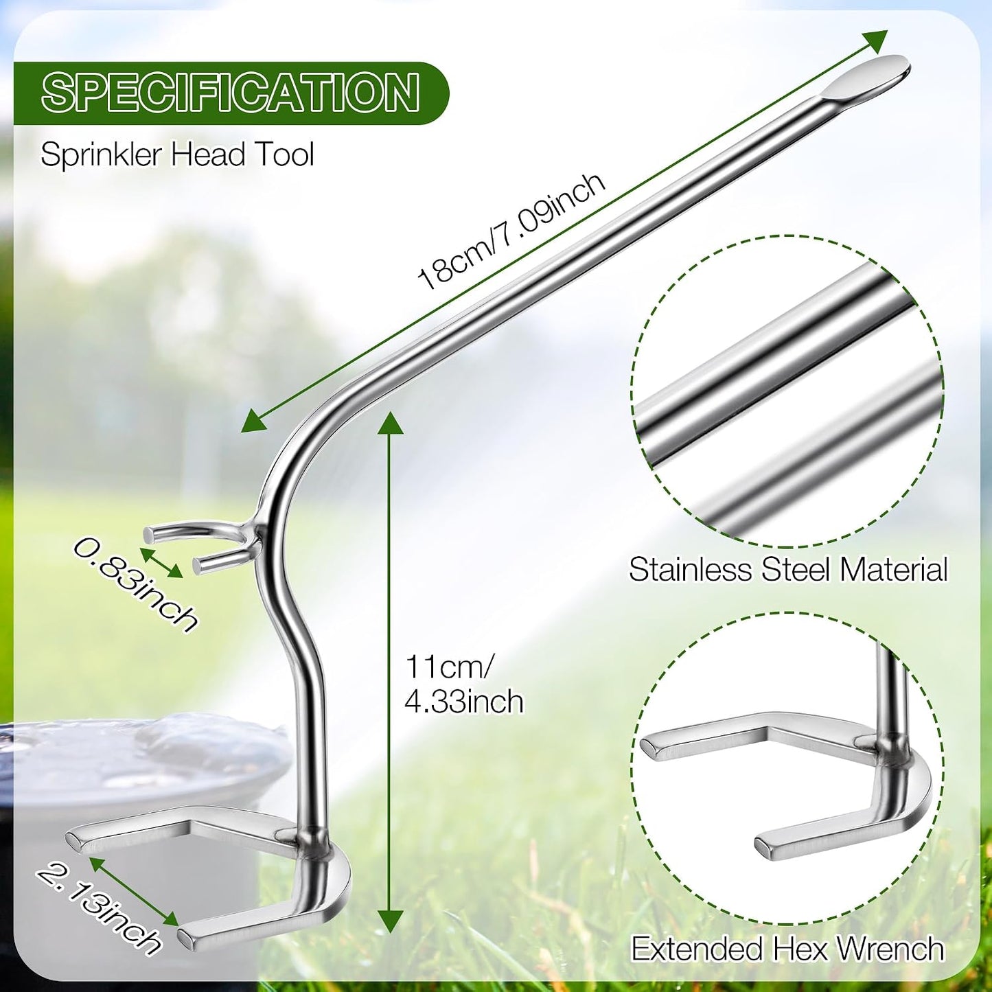 Sprinkler Wrench Compatible with 42064 Maxi-paw Wrench,Silver